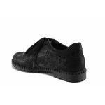 Черни дамски обувки с равна подметка, естествена кожа - ежедневни обувки за есента и зимата N 100022193