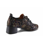 Черни дамски обувки със среден ток, естествена кожа - всекидневни обувки за есента и зимата N 100022259