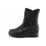 Черни дамски боти, естествена кожа - всекидневни обувки за есента и зимата N 100022339