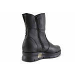 Черни дамски боти, естествена кожа - всекидневни обувки за есента и зимата N 100022339