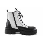 Черни дамски боти, естествена кожа - всекидневни обувки за есента и зимата N 100022438