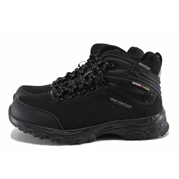 Черни юношески апрески, текстилна материя - ежедневни обувки за есента и зимата N 100022450