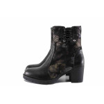Черни дамски боти, анатомични, естествена кожа - ежедневни обувки за есента и зимата N 100022529