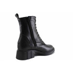 Черни дамски боти, анатомични, естествена кожа - ежедневни обувки за есента и зимата N 100022536