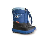 Тъмносини детски ботушки, pvc материя и текстилна материя - ежедневни обувки за есента и зимата N 100022570