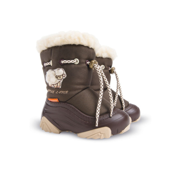 Кафяви детски ботушки, текстилна материя - ежедневни обувки за есента и зимата N 100022547