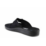 Черни домашни чехли, анатомични, качествен еко-велур - ежедневни обувки за пролетта и лятото N 100021671