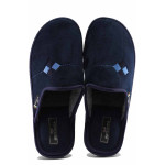 Тъмносини домашни чехли, текстилна материя - ежедневни обувки за есента и зимата N 100022271