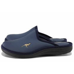 Тъмносини домашни чехли, текстилна материя - всекидневни обувки за есента и зимата N 100022274