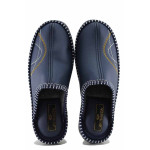 Тъмносини домашни чехли, текстилна материя - ежедневни обувки за есента и зимата N 100022279