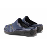 Тъмносини домашни чехли, текстилна материя - ежедневни обувки за есента и зимата N 100022279
