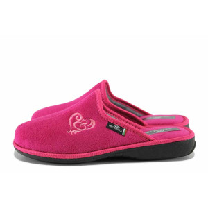 Розови анатомични домашни чехли, текстилна материя - ежедневни обувки за есента и зимата N 100022281