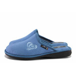 Сини домашни чехли, текстилна материя - всекидневни обувки за есента и зимата N 100022282