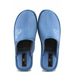 Сини домашни чехли, текстилна материя - всекидневни обувки за есента и зимата N 100022282