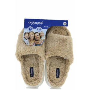 Бежови домашни чехли, текстилна материя, анатомични - ежедневни обувки за есента и зимата N 100022476