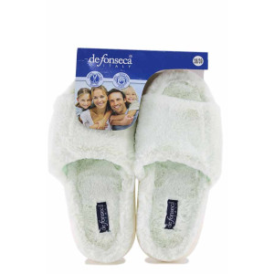 Зелени домашни чехли, текстилна материя, анатомични - равни обувки за есента и зимата N 100022477