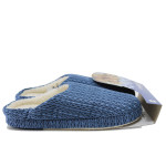 Сини домашни чехли, текстилна материя, анатомични - ежедневни обувки за есента и зимата N 100022481