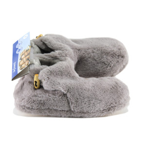 Сиви домашни чехли, текстилна материя, анатомични - равни обувки за есента и зимата N 100022482