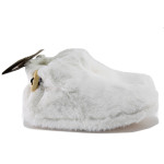 Бели домашни чехли, текстилна материя, анатомични - равни обувки за есента и зимата N 100022484