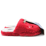 Червени домашни чехли, текстилна материя, анатомични - равни обувки за есента и зимата N 100022487