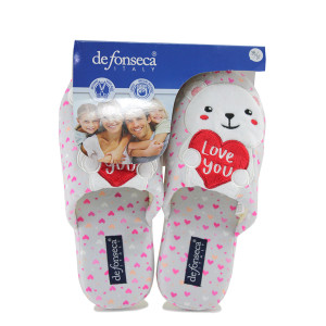 Сиви домашни чехли, текстилна материя, анатомични - ежедневни обувки за есента и зимата N 100022490