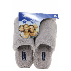 Сиви домашни чехли, текстилна материя, анатомични - ежедневни обувки за есента и зимата N 100022494
