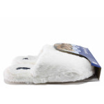 Бели домашни чехли, текстилна материя, анатомични - равни обувки за есента и зимата N 100022497