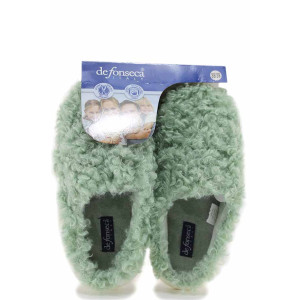 Зелени домашни чехли, текстилна материя, анатомични - ежедневни обувки за есента и зимата N 100022508