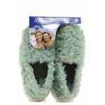 Зелени домашни чехли, текстилна материя, анатомични - равни обувки за есента и зимата N 100022510