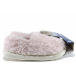 Розови домашни чехли, текстилна материя, анатомични - равни обувки за есента и зимата N 100022511