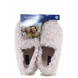 Розови домашни чехли, текстилна материя, анатомични - равни обувки за есента и зимата N 100022511