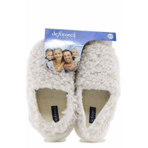 Бежови домашни чехли, текстилна материя, анатомични - ежедневни обувки за есента и зимата N 100022512