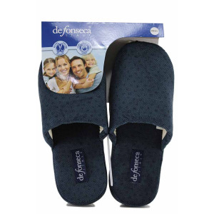 Сини домашни чехли, текстилна материя, анатомични - всекидневни обувки за есента и зимата N 100022460