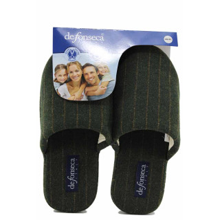 Зелени домашни чехли, текстилна материя, анатомични - ежедневни обувки за есента и зимата N 100022466