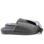 Сиви домашни чехли, текстилна материя, анатомични - ежедневни обувки за есента и зимата N 100022468