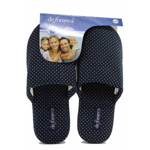 Тъмносини домашни чехли, текстилна материя, анатомични - ежедневни обувки за есента и зимата N 100022458