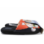 Черни домашни чехли, текстилна материя, анатомични - ежедневни обувки за есента и зимата N 100022456