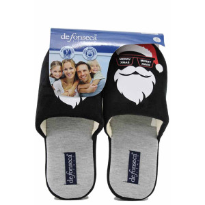 Черни домашни чехли, текстилна материя, анатомични - всекидневни обувки за есента и зимата N 100022455