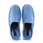 Сини домашни чехли, текстилна материя - ежедневни обувки за есента и зимата N 100022513