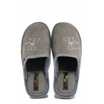 Сиви домашни чехли, текстилна материя - ежедневни обувки за есента и зимата N 100022523
