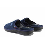 Сини домашни чехли, текстилна материя - ежедневни обувки за есента и зимата N 100022526