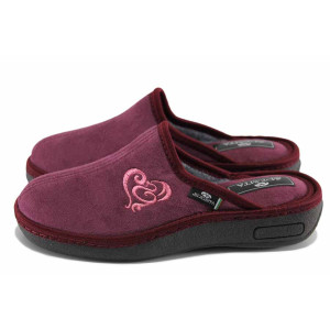 Розови анатомични домашни чехли, текстилна материя - всекидневни обувки за есента и зимата N 100022608