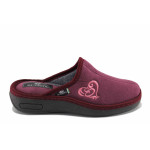 Розови домашни чехли, текстилна материя - всекидневни обувки за есента и зимата N 100022608