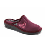 Розови домашни чехли, текстилна материя - всекидневни обувки за есента и зимата N 100022608