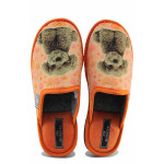 Оранжеви домашни чехли, текстилна материя - всекидневни обувки за есента и зимата N 100022613