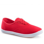 Червени дамски маратонки, текстилна материя - спортни обувки за пролетта и лятото N 100021806