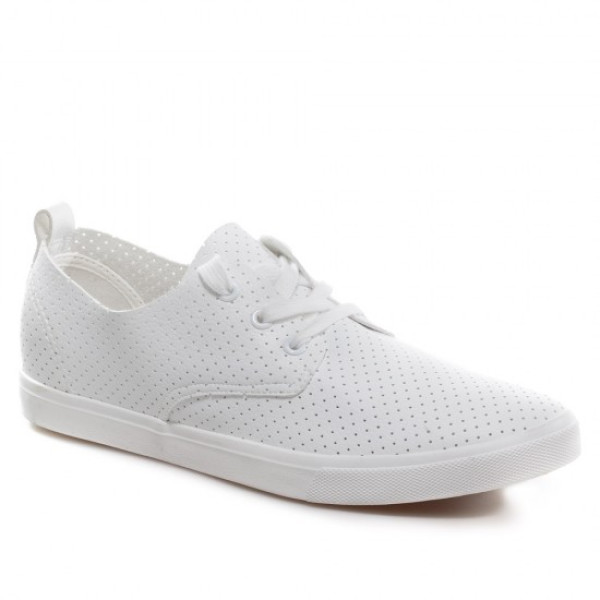 Бели мъжки маратонки, текстилна материя - спортни обувки за пролетта и лятото N 100021808