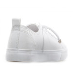 Бели тинейджърски маратонки, здрава еко-кожа - спортни обувки за целогодишно ползване N 100021846