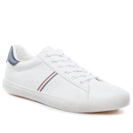 Бели мъжки маратонки, здрава еко-кожа - спортни обувки за пролетта и лятото N 100021819