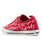Червени тинейджърски маратонки, текстилна материя - спортни обувки за пролетта и лятото N 100021852